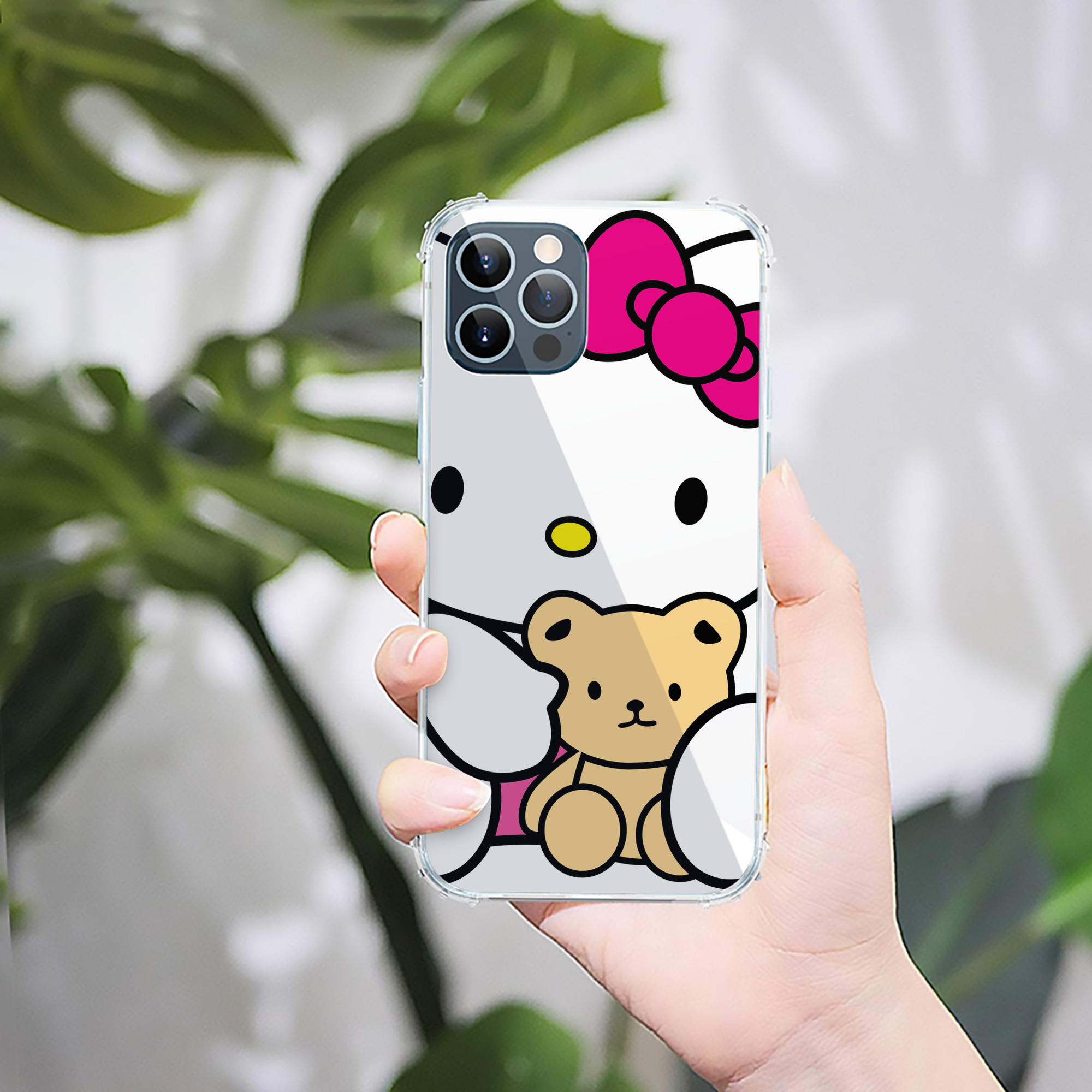 （画像用） Hello Kitty ハローキティ 【iPhone 12シリーズ対応】透明スマホケース（クリアソフトケース）